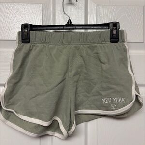 Brandy Melville Olive Green "New York" Shorts